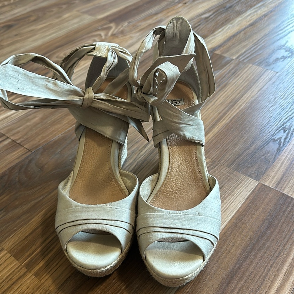 Beige Ugg Wedges